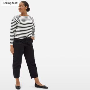 Everlane Modern Breton Striped Shirt Black and White